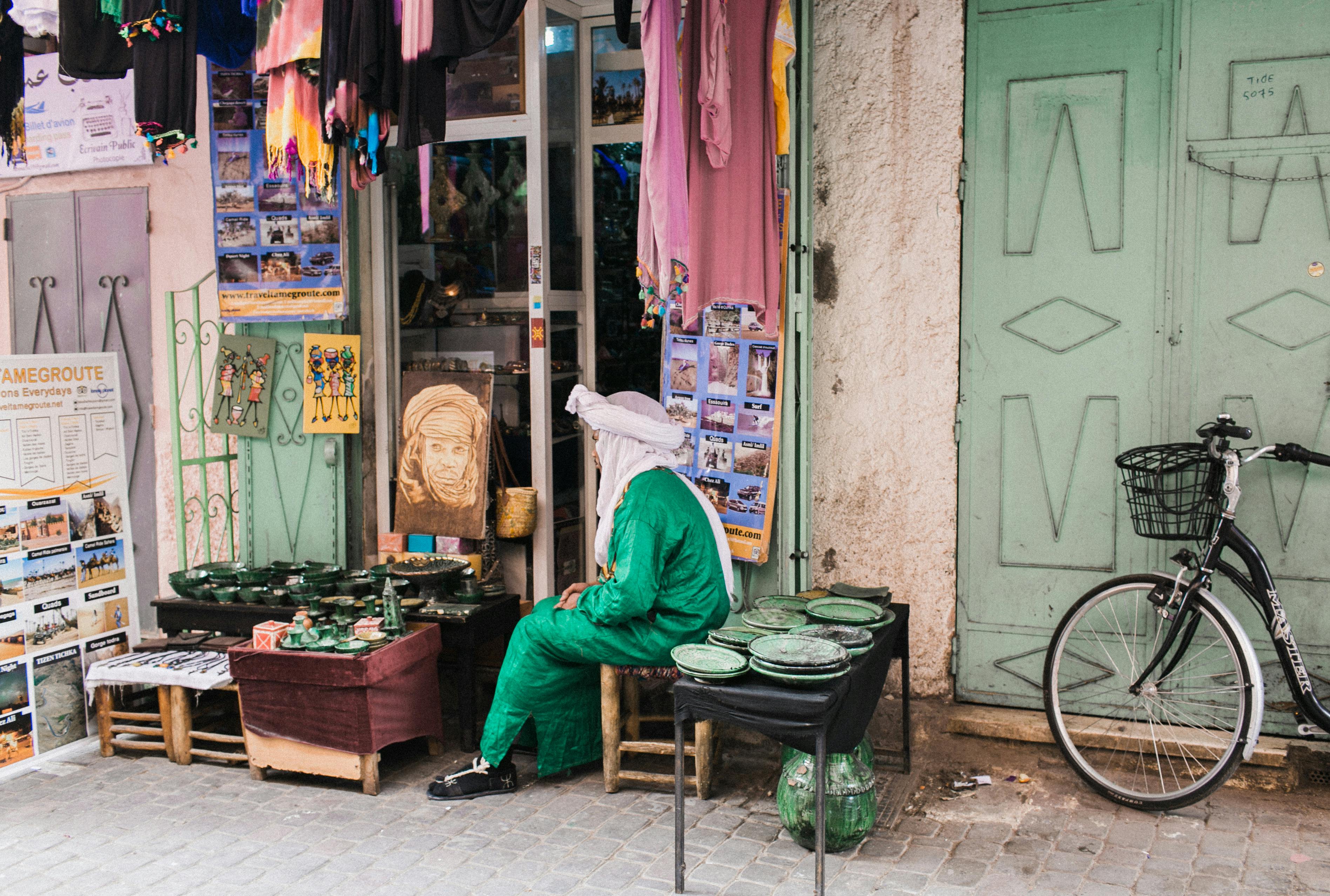 Chefchaouen blue city hillside alleyways Morocco